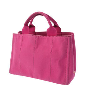 Prada Pink Handbag Canapa Canvas